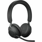 Jabra Evolve2 65 Headset - Microsoft Teams Certification - Stereo - Wireless - Bluetooth - 98.4 ft - On-ear  Over-the-head - Binaural - Supra-aural - Noise Canceling - Black