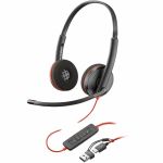 HPI SOURCING - NEW Blackwire C3225 Headset - Stereo - USB Type A  Mini-phone (3.5mm) - Wired - 20 Hz to 20 kHz - Over-the-head - Binaural - Supra-aural - Noise Cancelling Microphone - B
