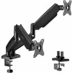 Mount-It! Dual Monitor Desk Mount - Full Motion Gas Spring Arms  Black - Height Adjustable - 2 Display(s) Supported - 13in to 32in Screen Support - 35.20 lb Load Capacity - 75 x 75  100