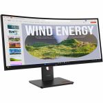 Lenovo ThinkVision T34WD-40 34in Class UW-QHD Curved Screen LED Monitor - 21:9 - Eclipse Black - 34in Viewable - Vertical Alignment (VA) - WLED Backlight - 3440 x 1440 - 16.7 Million Co