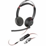 HPI SOURCING - NEW Blackwire C5220 Headset - Stereo - USB Type C - Wired - 20 Hz to 20 kHz - Over-the-head - Binaural - Supra-aural - Noise Cancelling Microphone