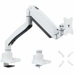 SIIG Single 43in Monitor Heavy-Duty Premium Gas Spring Desk Mount - White  VESA 75x75  100x100  200x200mm - SIIG Single 43in Monitor Heavy-Duty Premium Gas Spring Desk Mount - White - F