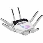 Asus ROG Rapture GT-BE19000AI Wi-Fi 7 IEEE 802.11 a/b/g/n/ac/ax/be Ethernet Wireless Router - Tri Band - 2.40 GHz ISM Band - 6 GHz UNII Band - 8 x Antenna(8 x External) - 2.32 GB/s Wire