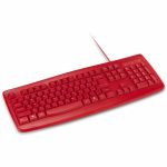 Kensington Pro Fit Wired Washable Keyboard - Red - Cable Connectivity - Full-size - USB Type A Interface - 104 Key(s) - Windows  Mac OS X - Rugged - QWERTY Layout - Mouse - PC  Mac - Me