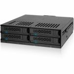 Icy Dock ExpressCage MB324SP-1B Drive Enclosure for 5.25in SATA/600  12Gb/s SAS Rack-mountable - Black - Hot Swappable Bays - 4 x HDD Supported - 4 x SSD Supported - 4 x Total Bay - 4 x