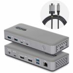 StarTech Dual-Monitor USB-C Docking Station  DisplayPort  4K 60Hz  100W Laptop Charging  1GbE  Driverless  Multi-Monitor Dock - Connect two 4K 60Hz DisplayPort displays through a single