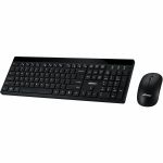 Adesso WKB-1400CB Keyboard & Mouse - USB Membrane Wireless RF 2.40 GHz Keyboard - 104 Key - English (US) - Black - USB Wireless RF Mouse - Optical - 1000 dpi - 3 Button - Scroll Wheel -