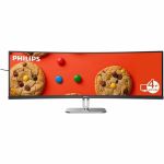 Philips 49B2U5900C 49in Class Dual Quad HD (DQHD) Curved Screen LED Monitor - 32:9 - Textured Silver - 48.8in Viewable - Vertical Alignment (VA) - WLED Backlight - 5120 x 1440 - 1.07 Bi