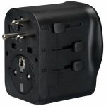 Targus 20W World Travel Adapter with USB Ports - 20 W - 120 V AC  230 V AC Input - 5 V DC  9 V DC  12 V DC Output - 3 A - Black