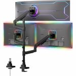 Mount-It! Triple Monitor Desk Mount  Curved Screen Display - Height Adjustable - 3 Display(s) Supported - 24in to 49in Screen Support - 132 lb Load Capacity - 75 x 75  100 x 100 - VESA