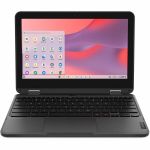 Lenovo 500e Chromebook Gen 4s 83N8000JUS 11.6in Convertible 2 in 1 Chromebook - HD - Intel N-Series N150 - 8 GB - 64 GB Flash Memory - English (US) Keyboard - Black - Intel Chip - 1366
