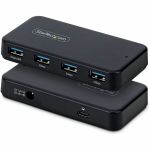 StarTech 4-Port USB-A Hub  5Gbps  Self-Powered  2-in-1 USB-C and USB-A Host Cable  1x BC 1.2 Charging Port  24W Power Adapter Included - Add four SuperSpeed USB-A 3.0 ports including on