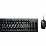 Kensington ValuKeyboard Desktop Set - Wired - USB Type A Cable Keyboard - 104 Key - Black - USB Type A Cable Mouse - Optical - QWERTY - Black - Compatible with Chromebook  Desktop Compu