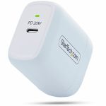 StarTech 20W USB-C Wall Charger  Portable Charger with USB Power Delivery Fast Charging  5V/9V PD  USB-C Charger  White - Deliver up to 20W of USB-C Power Delivery at 5V and 9V to fast-