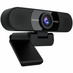 EMEET C960 Ultra 4K Webcam with 1/1.5in Sensor  PDAF  and Two Noise-Cancelling Mics. Performs very well in low-light conditions  premium and robust metal finish  and comes with a built-