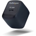 StarTech 30W USB-C Wall Charger  Portable GaN Charger with USB Power Delivery Fast Charging  GaN 5V/9V/15/20V  USB-C Charger  Black - Deliver up to 30W of USB-C Power Delivery at 5V/9V/