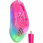 SteelSeries Aerox 3 Wireless Gen 2 - PC - TrueMove - Cable/Wireless - Bluetooth/Radio Frequency - 2.40 GHz - Rechargeable - Magenta Haze - USB Type C - 26000 dpi - 6 Button(s) - 6 Progr