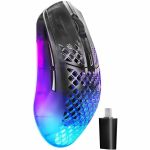 SteelSeries Aerox 3 Wireless Gen 2 - Shadow - PC - TrueMove - Cable/Wireless - Bluetooth/Radio Frequency - 2.40 GHz - Rechargeable - Shadow - USB Type C - 26000 dpi - 6 Button(s) - 6 Pr