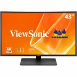 ViewSonic VX4381U-4K 43 Inch 4K Monitor  with HDR10 for Seamless Home and Office Entertainment  Multi-Picture Support for 4 Simultaneous Inputs  65W USB-C  HDMI  and DisplayPort Inputs