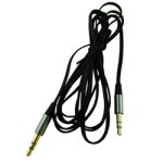 3.5mm Stereo Flat Audio CableM/M 6.5'(2M) Blackwith Metallic Grey