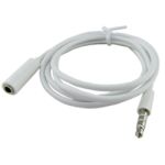 3.5mm Round Audio Cable M/F 3'(1M) White