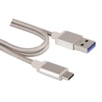 USB3.0 A/M to USB-C/M Cable with Nylon Mesh 3'Silver