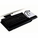 3M Adjustable Keyboard Tray with Adjustable Keyboard and Mouse Platform - 19.5in Width x 10.5in Depth - Black - 1 Each