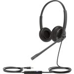 Yealink USB Wired Headset - Stereo - USB - Wired - 32 Ohm - 20 Hz to 20 kHz - Over-the-head - Binaural - Uni-directional  Electret Microphone - Noise Canceling - Black