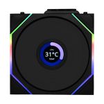 Lian Li 12RTLLCD1W1B UNI Fan TL LCD 120 Wireless Reverse Blade - Controller Not Included - Wireless Control Fan w/ LCD Screen -