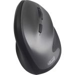 Adesso Antimicrobial Wireless Vertical Ergonomic Mouse - Optical - Wireless - 30 ft - Radio Frequency - 2.40 GHz - Gray  Black - USB - 2400 dpi - Scroll Wheel - 6 Button(s) - Right-hand
