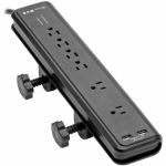 Eaton Tripp Lite Series Protect It! 6-Outlet Clamp-Mount Surge Protector  6 ft. (1.83 m) Cord  2100 Joules  2 x USB Charging ports (2.1A total) - 6 x NEMA 5-15R - 1875 VA - 2100 J - 120