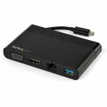 StarTech.com USB C Multiport Adapter with HDMI  VGA  Gb Ethernet & USB - USB C to 4K HDMI or 1080p VGA Adapter Mini Dock Hub - Travel Dock - 4-in-1 USB C Multiport Adapter Travel Dock f