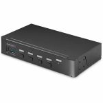 StarTech.com 4-Port DisplayPort KVM Switch  Single 4K 60Hz Monitor  6x USB Ports  Hotkey & Push-Button Switching  TAA Compliant - 4-Port KVM enables fast switching between USB/DisplayPo