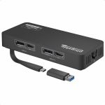 Plugable 4K DisplayPort and HDMI Dual Monitor Adapter for USB 3.0 and USB-C - Compatible with Windows and ChromeOS