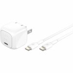 Belkin 30W Portable USB-C Wall Charger - 1xUSB-C (30W) - Fast Charge - Power Adapter w/ USB-C to USB-C Cable - White - 30 W - 3.30 ft Cable