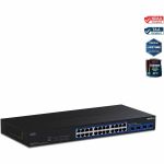 TRENDnet 28-Port Multi-Gig Switch  TEG-S50284  24 2.5Gb RJ45 Ports  4 x 10G SFP+ Ports  NDAA TAA Compliant  Lifetime Protection  200Gbps Switch Capacity  Rack Mount Ready  Black - 28 Po