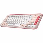 Logitech POP ICON KEYS Wireless Bluetooth Keyboard  Comfortable Typing  Programmable Keys  Easy-Switch Between up to 3 Devices (Rose & Off-white) - Wireless Connectivity - Bluetooth - 5