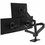 Ergotron Mounting Arm for Monitor  Mounting Collar  Mounting Pole  Display Screen  LCD Display  Monitor Mount - Black - Height Adjustable - 34in Screen Support - 22 lb Load Capacity - 7