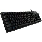 Logitech G512 RGB Mechanical Gaming Keyboard  GX Blue  USB Passthrough - Cable Connectivity - USB 2.0 Interface - English - Windows - Mechanical Keyswitch - Carbon