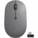 Lenovo Go USB-C Wireless Mouse (Storm Grey) - Blue Optical - Wireless - Radio Frequency - 2.40 GHz - Rechargeable - Storm Gray - USB Type C - 2400 dpi - Scroll Wheel - 6 Programmable Bu