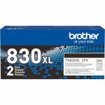 Brother Genuine TN830XL 2PK High Yield Black Toner Cartridge Twin-Pack - Laser - Black - High Yield - 2 Pack - 3000 Pages Each
