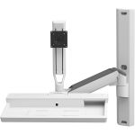 Ergotron CareFit Wall Mount for Keyboard  Monitor  Mount Extension  LCD Display - White - Height Adjustable - 27in Screen Support - 23.59 lb Load Capacity - 75 x 75  100 x 100 - VESA Mo