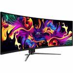 MSI MPG 491CQPX QD-OLED 49in Class Dual Quad HD (DQHD) Curved Screen Gaming OLED Monitor - 32:9 - Metallic Black - 49in Viewable - Quantum Dot OLED - Quantum Dot OLED Backlight - 5120 x