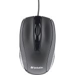 Verbatim Corded Optical Mouse - Black - Optical - Cable - Black - Scroll Wheel - 1 Each