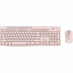 Logitech MK270 Wireless Keyboard and Mouse Combo - USB Wireless RF 2.40 GHz Keyboard - English - Rose - USB Wireless RF Mouse - Optical - 3 Button - Scroll Wheel - Rose - Media Control