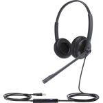 Yealink USB Wired Headset - Stereo - USB - Wired - 32 Ohm - 20 Hz to 20 kHz - Over-the-head - Binaural - Uni-directional  Electret Microphone - Noise Canceling - Black