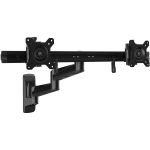 StarTech.com Wall Mount Dual Monitor Arm  Articulating Ergonomic VESA Wall Mount for 2x 24in (11lb/5kg) Screens  Adjustable Crossbar - VESA 75x75/100x100mm dual computer monitor wall mo