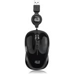 Adesso IMOUSE S8B USB Illuminated Retractable Mini Mouse USB 2.0 1600dpi 3 Button Black