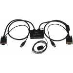 StarTech.com 2 Port USB VGA Cable KVM Switch - USB Powered with Remote Switch - Control two VGA  USB-equipped PCs with a single monitor  keyboard  and mouse peripheral set - 2 Port USB