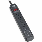 Eaton Tripp Lite Series Protect It! 6-Outlet Surge Protector - 5-15R Outlets  600 Joules  3 ft. (0.9 m) Cord  Black - Black - NEMA 5-15P - 6 x NEMA 5-15R - 1800 VA - 600 J - 120 V AC In
